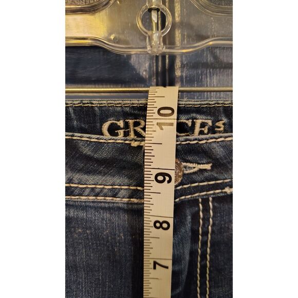 Grace In La Women's Mid Rise Embroidered Easy Fit Medium Wash Jeans Size 30 - Picture 6 of 8